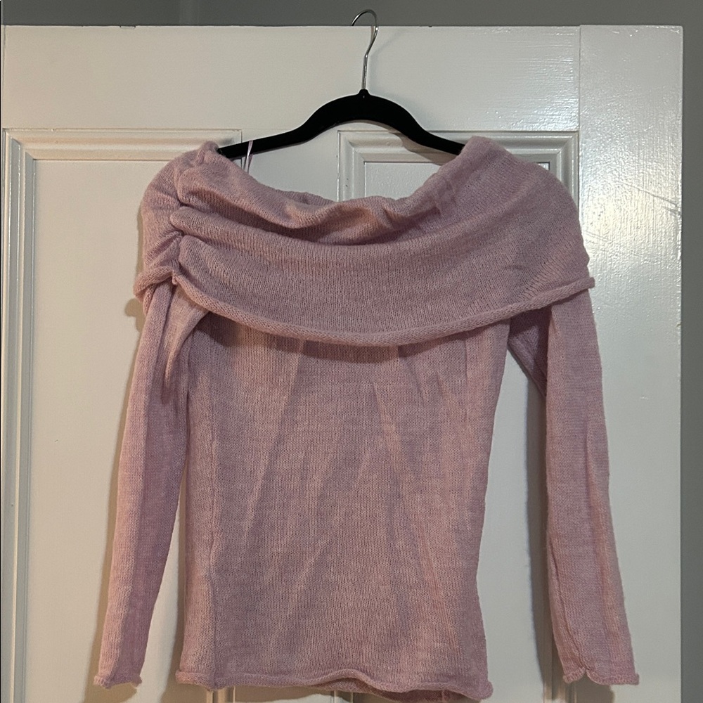 Never Worn - Mango Soft Pink Off-Shoulder Sweater